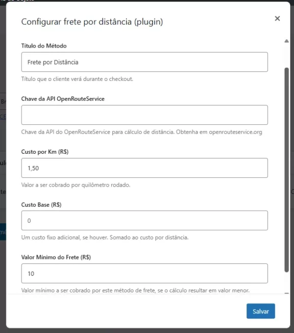 Frete por distância