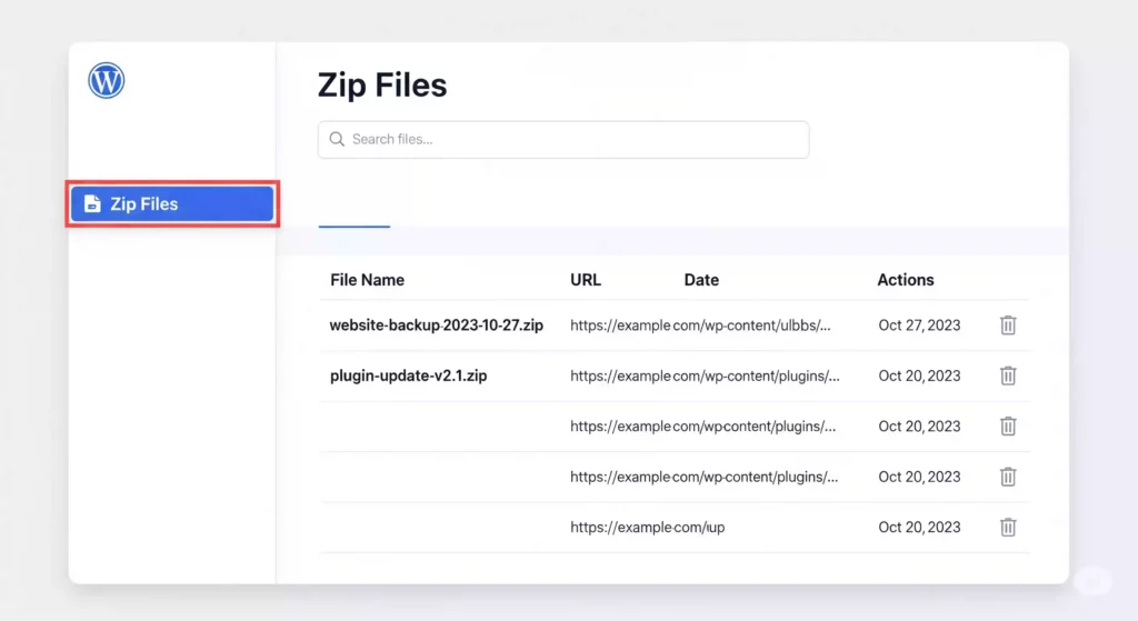 Zip files